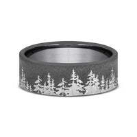The Cedar Men's Wedding Band in Darkened Tantalum - 8mm Width by Tantalum