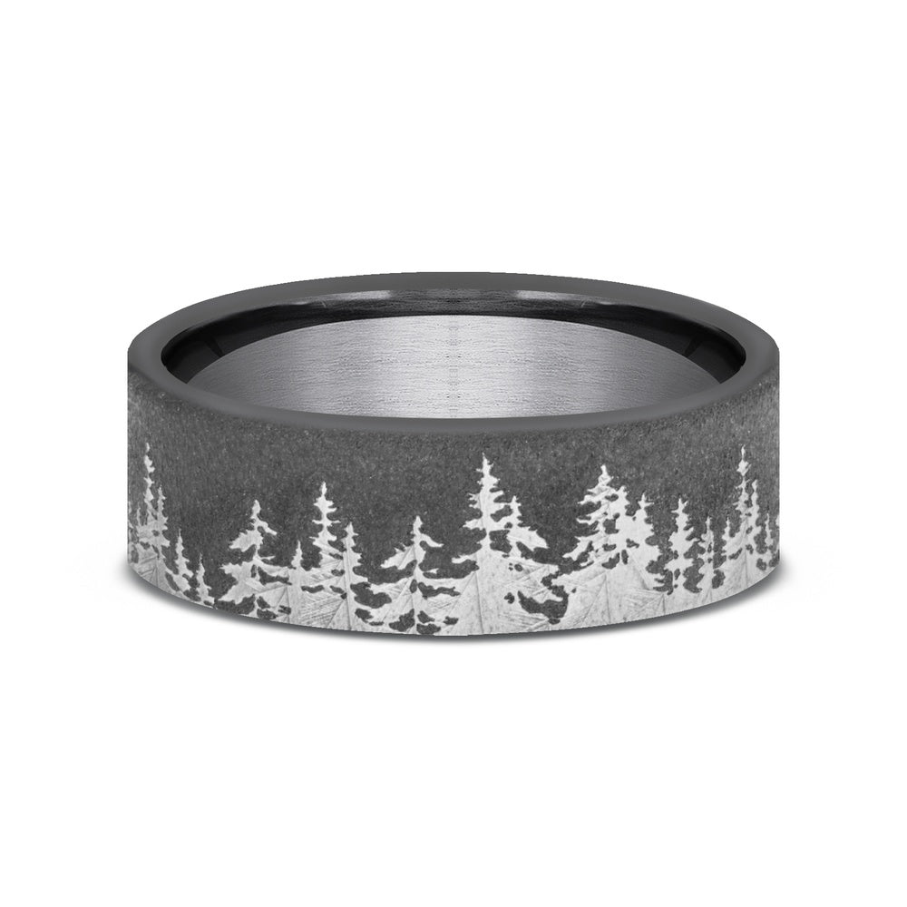 The Cedar Men's Wedding Band in Darkened Tantalum - 8mm Width by Tantalum