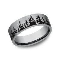 The Cedar Men's Wedding Band in Grey Tantalum - 8mm Width by Tantalum