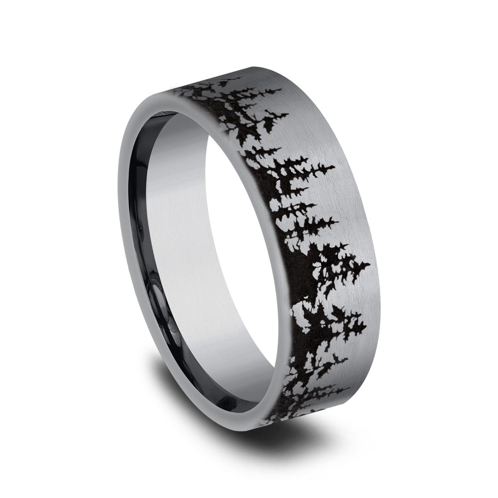The Cedar Men's Wedding Band in Grey Tantalum - 8mm Width by Tantalum
