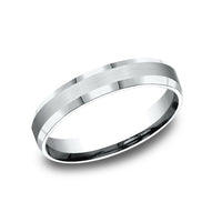 The Chancellor Men's Wedding Band in 14K White Gold - 4mm Width by Benchmark
