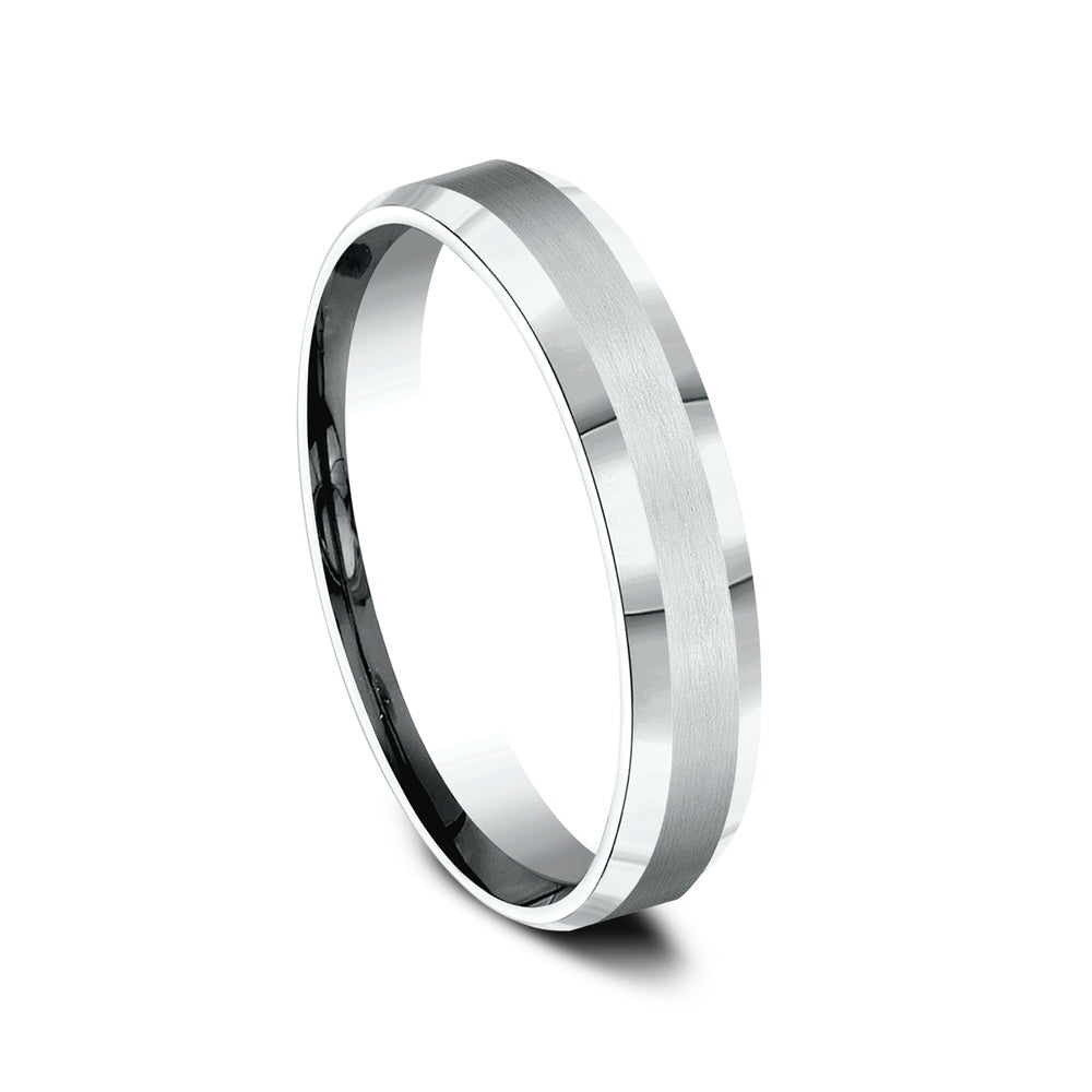 The Chancellor Men's Wedding Band in 14K White Gold - 4mm Width by Benchmark