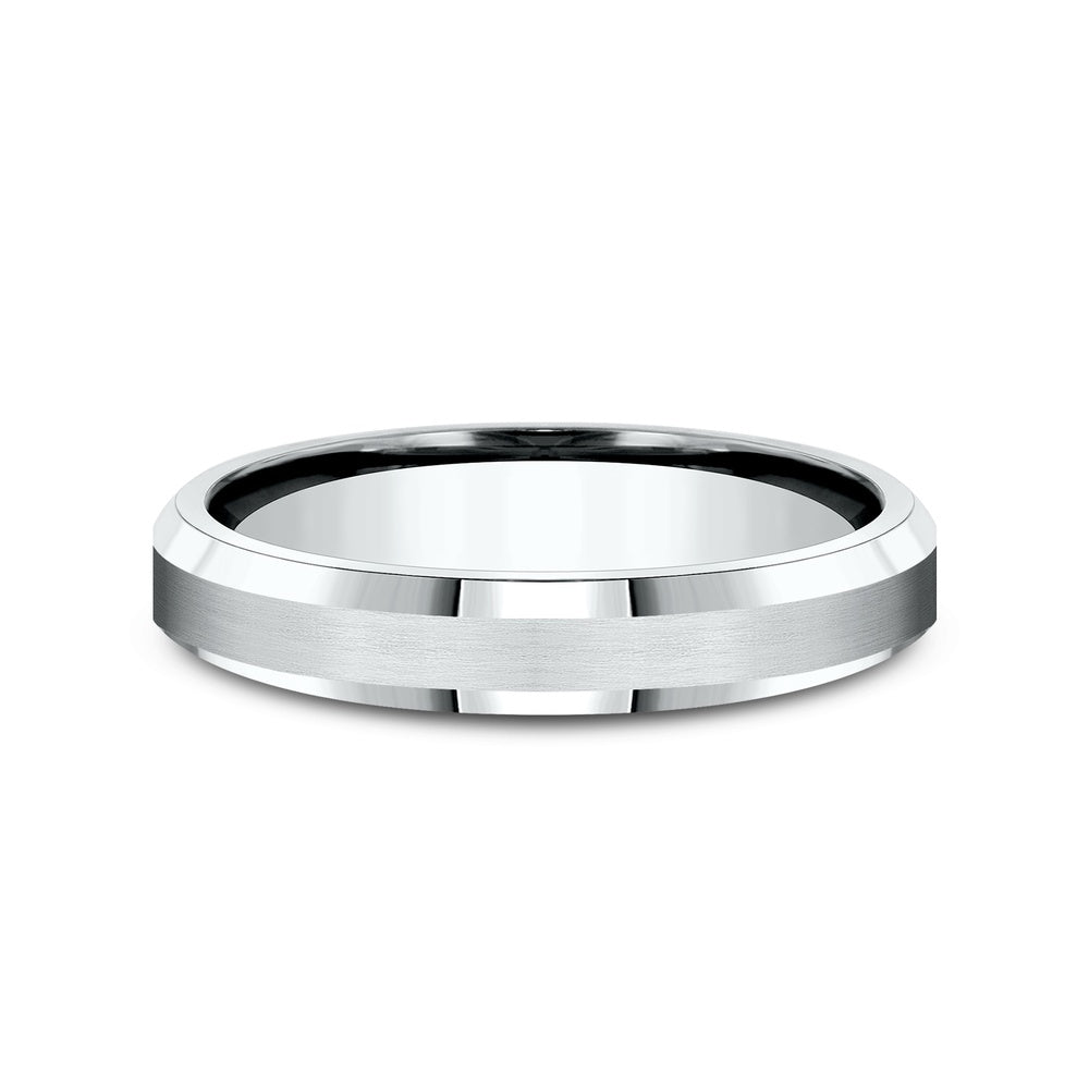 The Chancellor Men's Wedding Band in 14K White Gold - 4mm Width by Benchmark