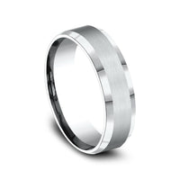 The Chancellor Men's Wedding Band in 14K White Gold - 6mm Width by Benchmark
