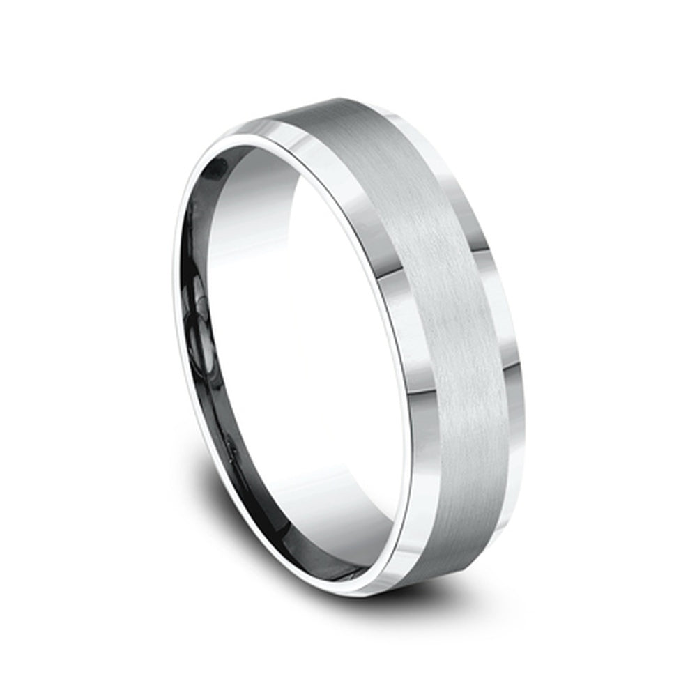 The Chancellor Men's Wedding Band in 14K White Gold - 6mm Width by Benchmark