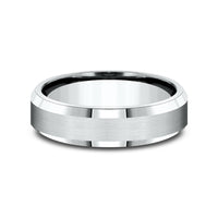 The Chancellor Men's Wedding Band in 14K White Gold - 6mm Width by Benchmark