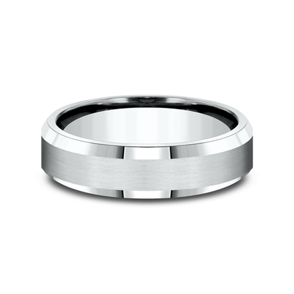 The Chancellor Men's Wedding Band in 14K White Gold - 6mm Width by Benchmark