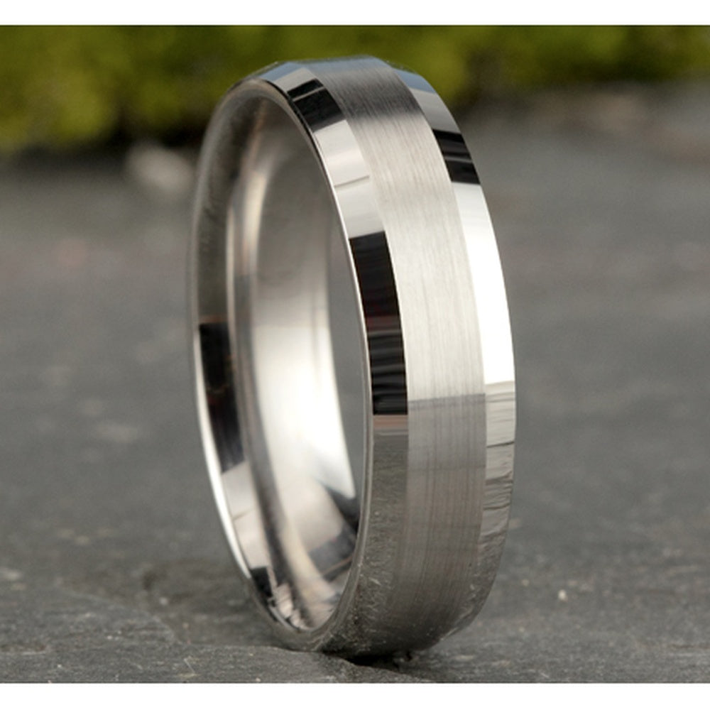 The Chancellor Men's Wedding Band in 14K White Gold - 6mm Width by Benchmark