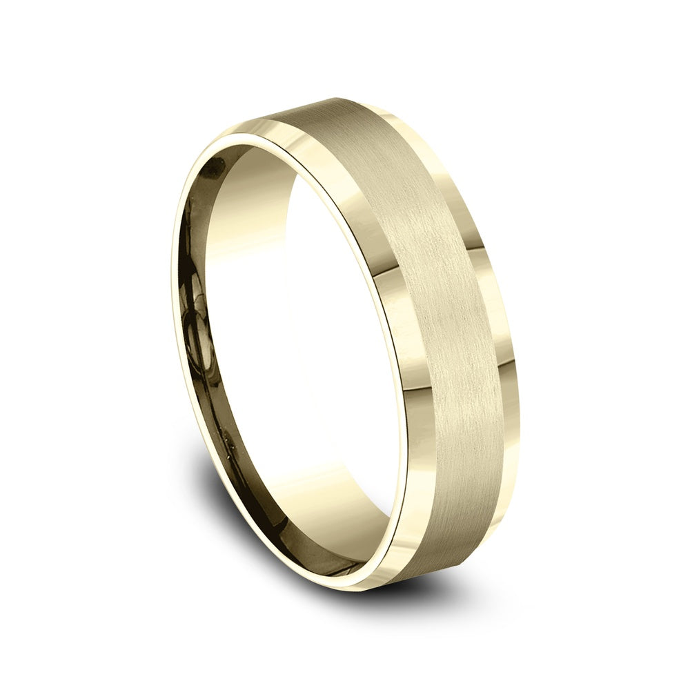 The Chancellor Men's Wedding Band in 14K Yellow Gold - 6mm Width by Benchmark