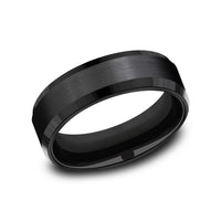 The Chancellor Men's Wedding Band in Black Titanium - 7mm Width by Forge