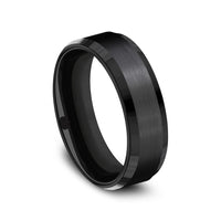 The Chancellor Men's Wedding Band in Black Titanium - 7mm Width by Forge