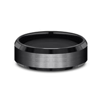 The Chancellor Men's Wedding Band in Black Titanium - 7mm Width by Forge