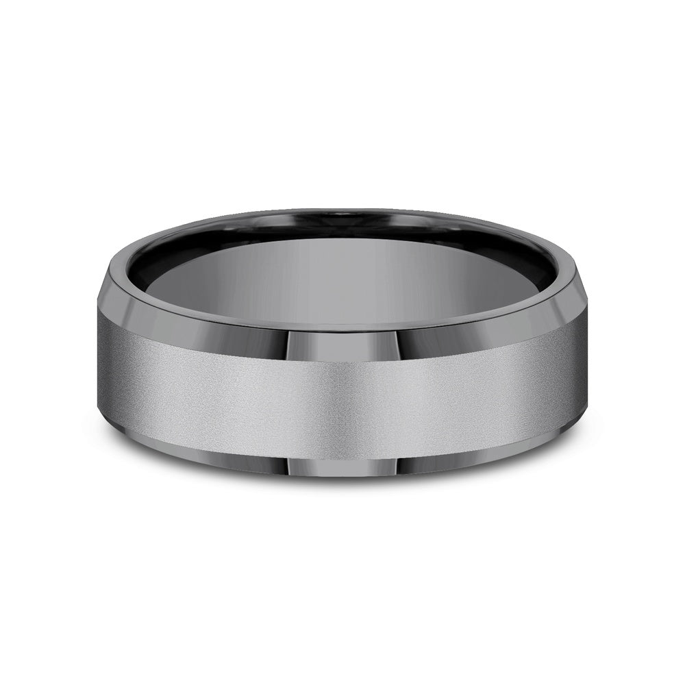 The Chancellor Men's Wedding Band in Darkened Tantalum - 7mm Width by Tantalum