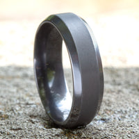 The Chancellor Men's Wedding Band in Darkened Tantalum - 7mm Width by Tantalum
