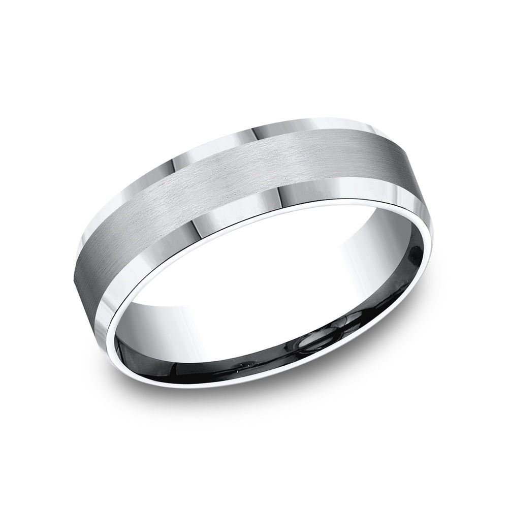 The Chancellor Men's Wedding Band in White Cobalt - 6mm Width by Forge