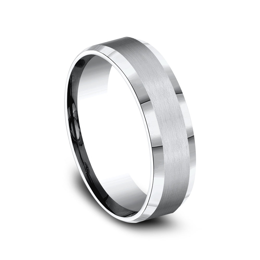 The Chancellor Men's Wedding Band in White Cobalt - 6mm Width by Forge