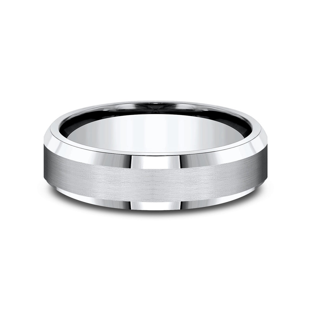 The Chancellor Men's Wedding Band in White Cobalt - 6mm Width by Forge