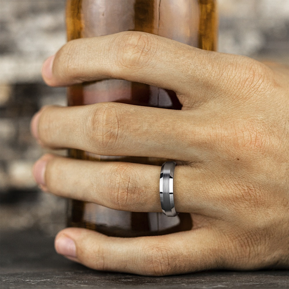 The Chancellor Men's Wedding Band in White Cobalt - 6mm Width by Forge