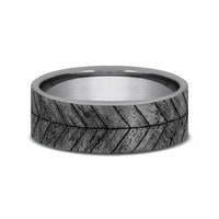 The Chevron Men's Wedding Band in Grey Tantalum - 7mm Width by Brook and Branch