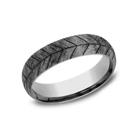 The Chevron Men's Wedding Band in Tungsten - 6mm Width by Forge