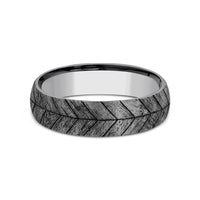 The Chevron Men's Wedding Band in Tungsten - 6mm Width by Forge