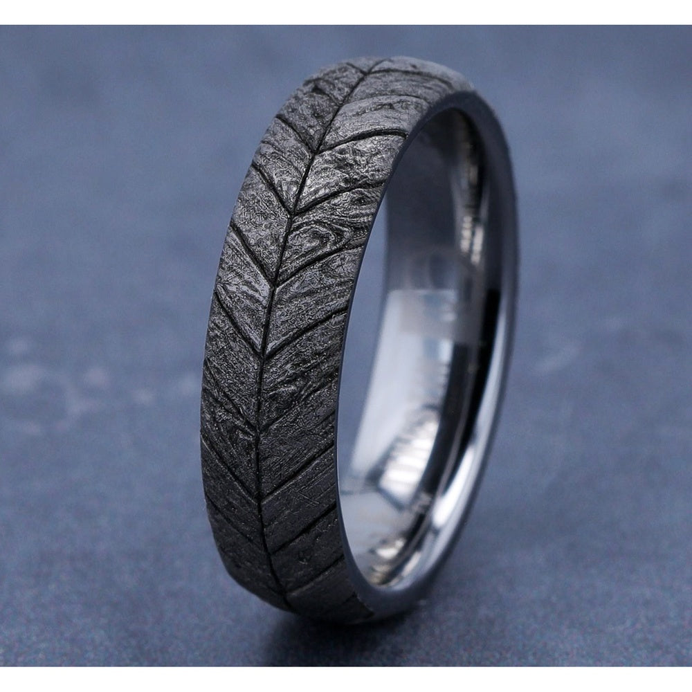 The Chevron Men's Wedding Band in Tungsten - 6mm Width by Forge