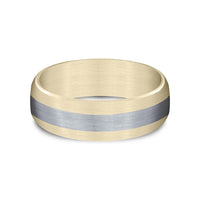 The Citadel Men's Wedding Band in 14K Yellow Gold and Grey Tantalum - 7.5mm Width by Ammara Stone