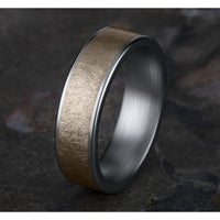 The Colonel Men's Wedding Band in 14K White and Rose Gold - 6.5mm Width by Benchmark