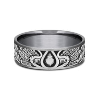 The Comanche Men's Wedding Band in Grey Tantalum and Grey/Black Titanium - 7.5mm Width by Tantalum