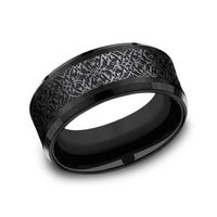 The Conquerer Men's Wedding Band in Black Titanium - 9mm Width by Forge