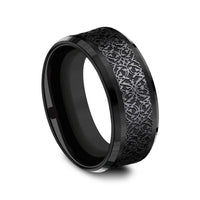 The Conquerer Men's Wedding Band in Black Titanium - 9mm Width by Forge
