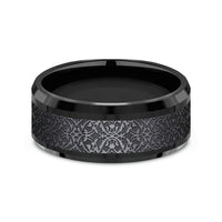 The Conquerer Men's Wedding Band in Black Titanium - 9mm Width by Forge