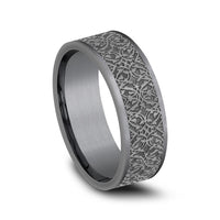 The Conquerer Men's Wedding Band in Grey Tantalum - 7mm Width by Tantalum