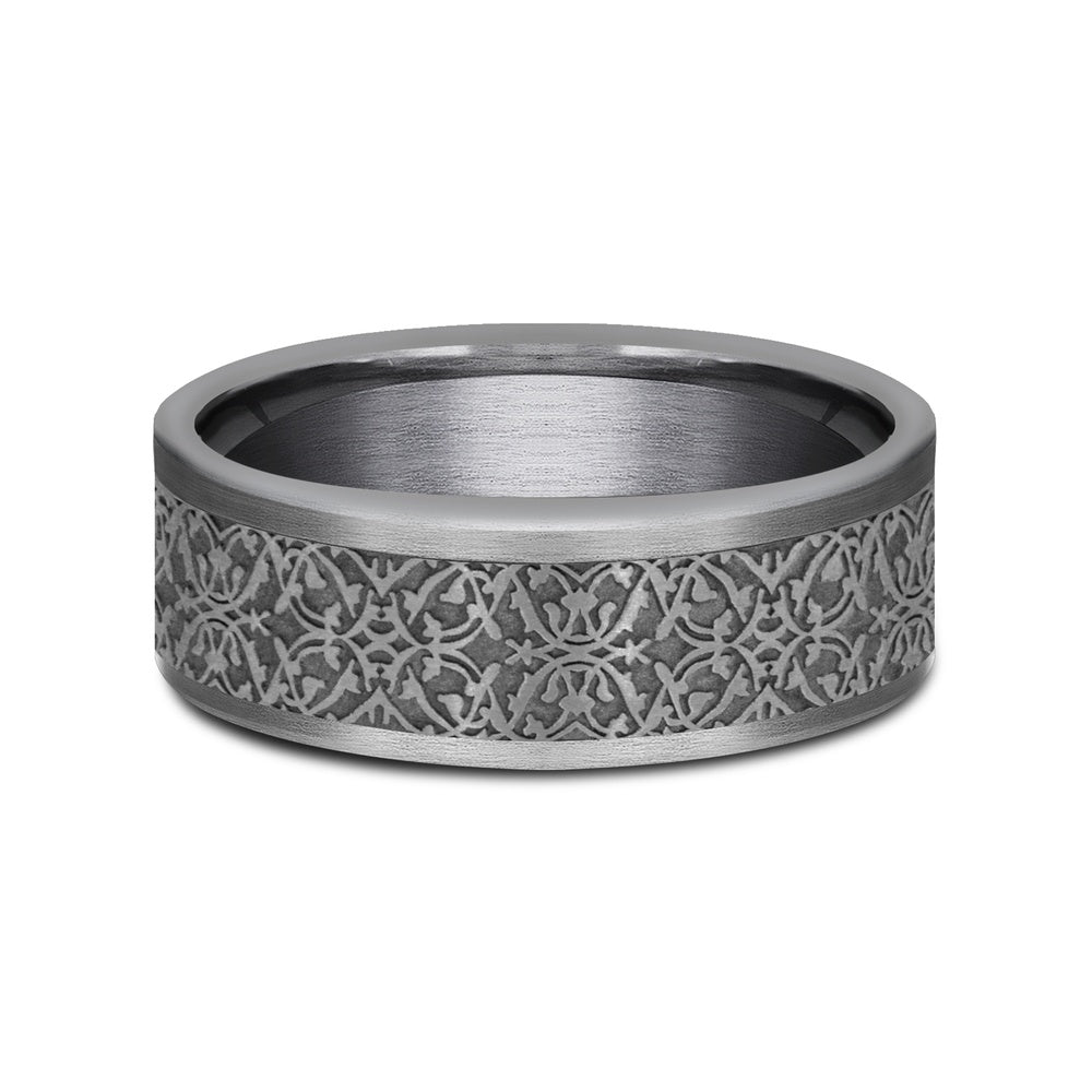 The Conquerer Men's Wedding Band in Grey Tantalum - 7mm Width by Tantalum