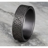 The Conquerer Men's Wedding Band in Grey Tantalum - 7mm Width by Tantalum