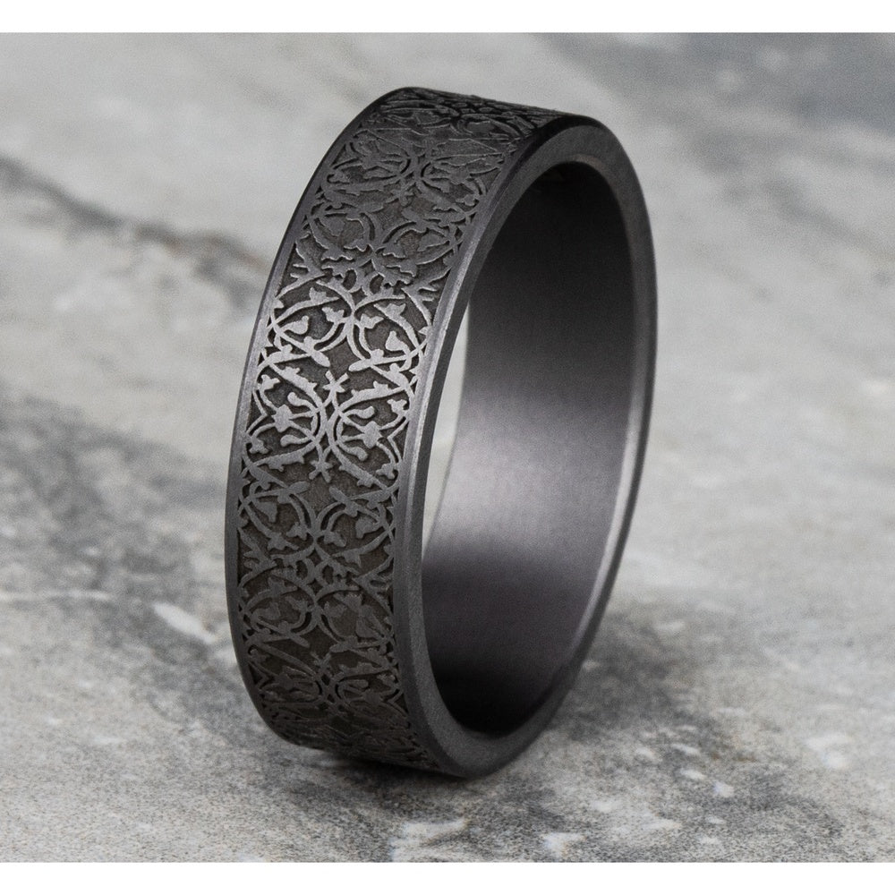 The Conquerer Men's Wedding Band in Grey Tantalum - 7mm Width by Tantalum