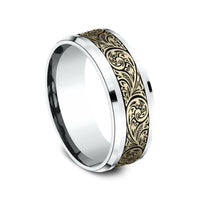 The Contessa Men's Wedding Band in 14K White and Yellow Gold - 8mm Width by Benchmark