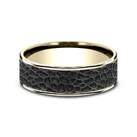 The Coral Men's Wedding Band in 14K Yellow Gold and Black Titanium - 7.5mm Width by Brook and Branch