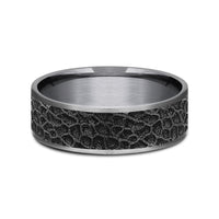 The Coral Men's Wedding Band in Grey Tantalum and Grey/Black Titanium - 7.5mm Width by Brook and Branch