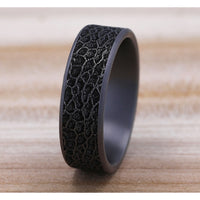 The Coral Men's Wedding Band in Grey Tantalum and Grey/Black Titanium - 7.5mm Width by Brook and Branch