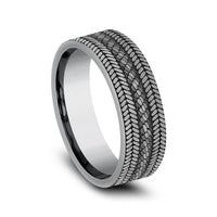 The Cordovan Men's Wedding Band in Grey Tantalum - 7mm Width by Tantalum