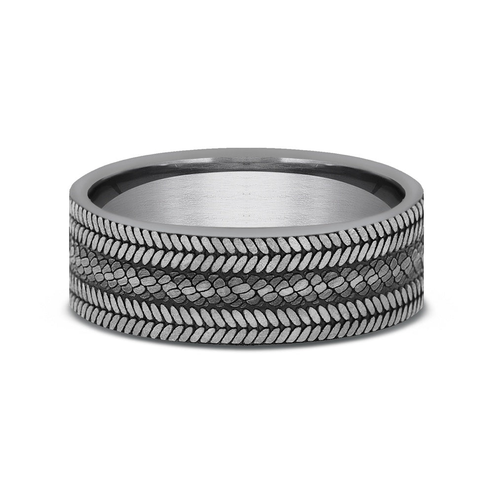 The Cordovan Men's Wedding Band in Grey Tantalum - 7mm Width by Tantalum
