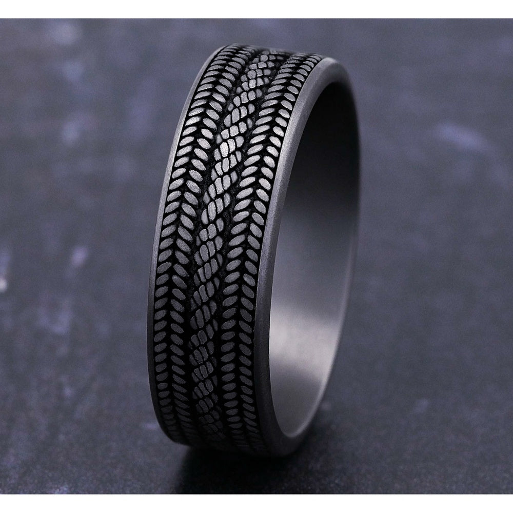 The Cordovan Men's Wedding Band in Grey Tantalum - 7mm Width by Tantalum