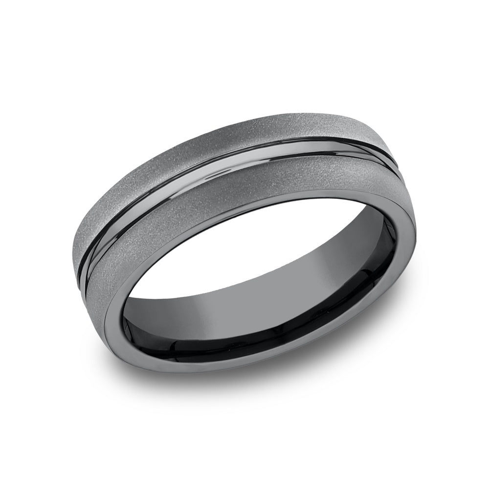 The Corporal Men's Wedding Band in Tantalum - 6.5mm Width by Tantalum