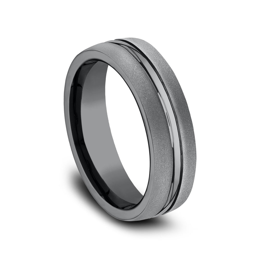 The Corporal Men's Wedding Band in Tantalum - 6.5mm Width by Tantalum