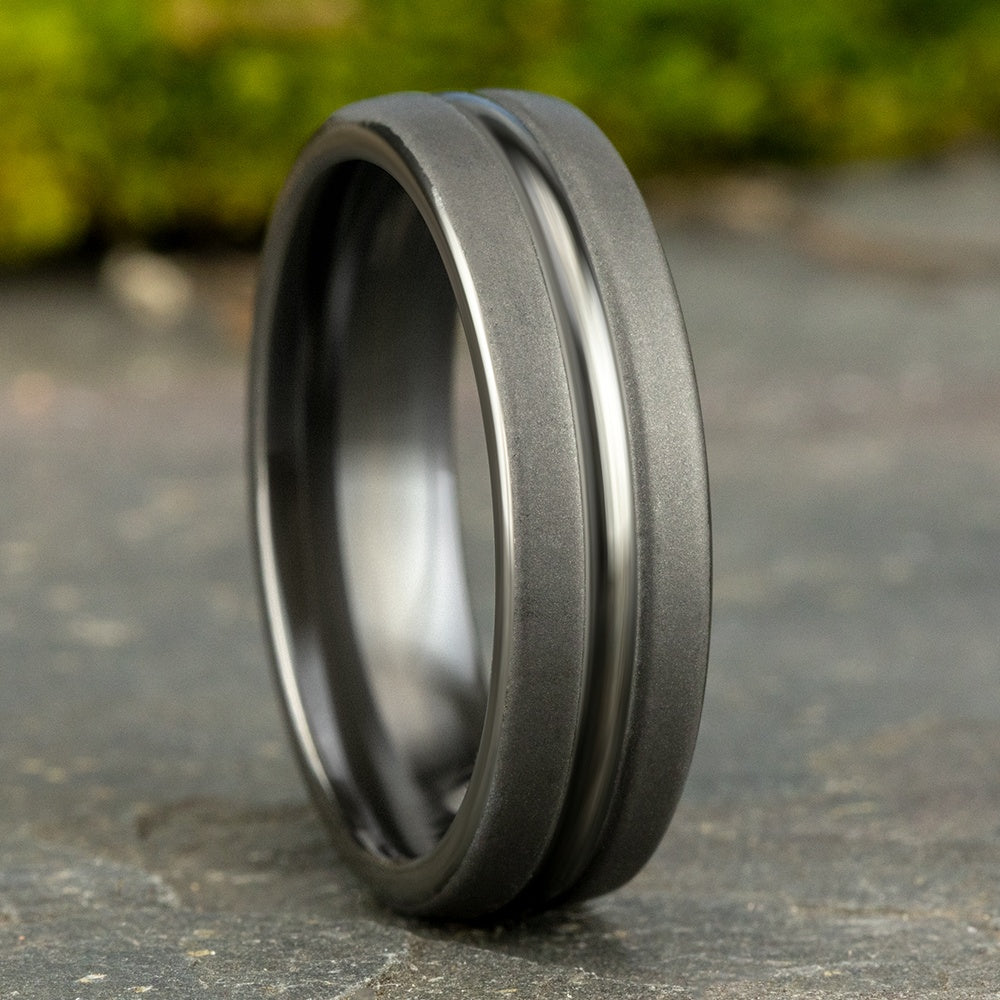 The Corporal Men's Wedding Band in Tantalum - 6.5mm Width by Tantalum