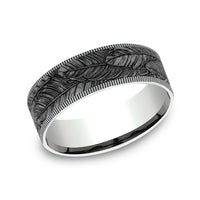 The Covey Men's Wedding Band in 14K White Gold and Grey Tantalum - 7.5mm Width by Brook and Branch