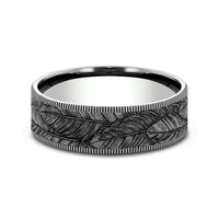 The Covey Men's Wedding Band in 14K White Gold and Grey Tantalum - 7.5mm Width by Brook and Branch