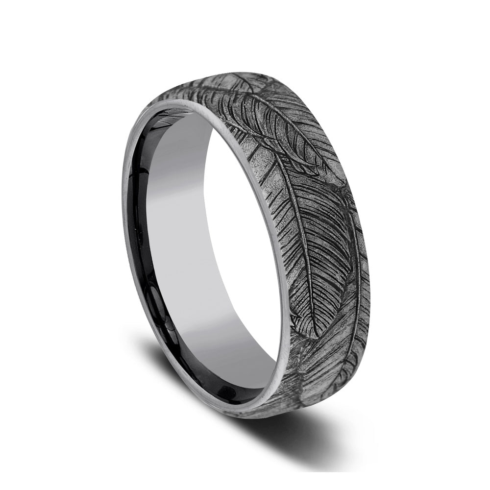 The Covey Men's Wedding Band in Grey Tantalum - 6.5mm Width by Brook and Branch