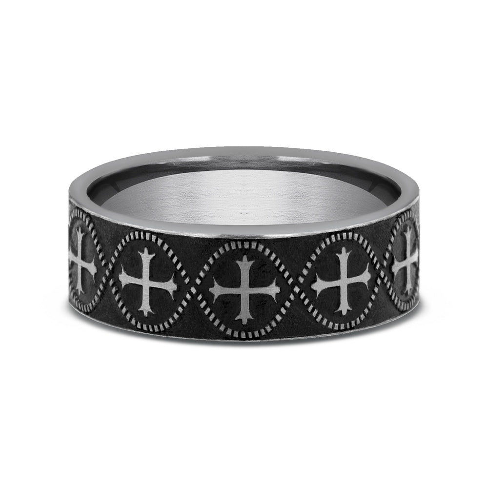 The Crusader Men's Wedding Band in Tungsten - 7mm Width by Forge